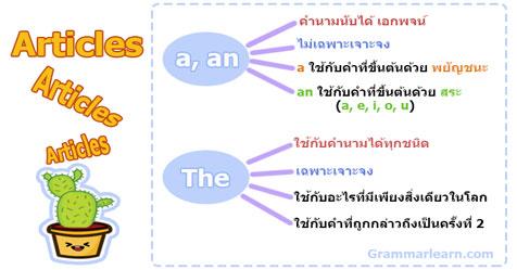 การใช้ a an the (The Articles) หรือ คำนำหน้านาม ฉบับเข้าใจง่าย